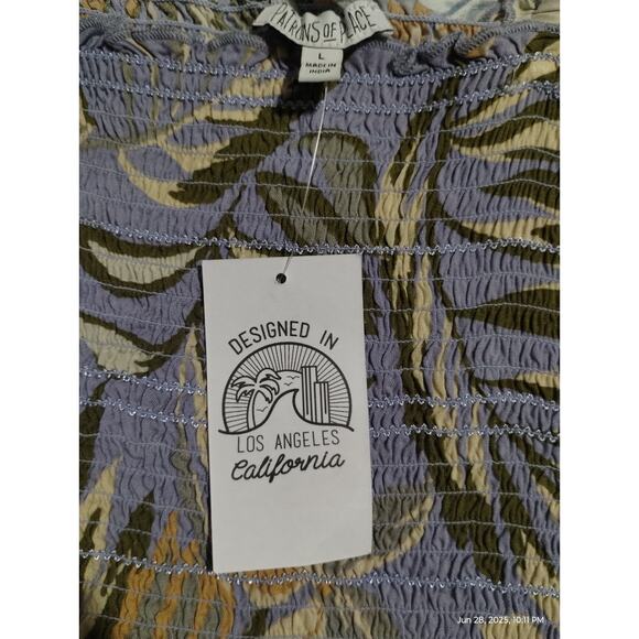 Patrons of Peace Women's Size L Tropical Resort  Smocked Summer Tank Top NWT - Picture 9 of 12